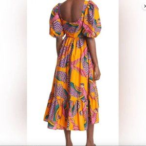 Farm Rio Beaded Macaws Midi Dress